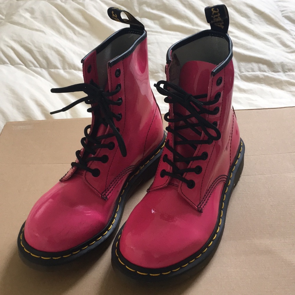 Dr Martens Hot Pink Lace up Boot Size 7
